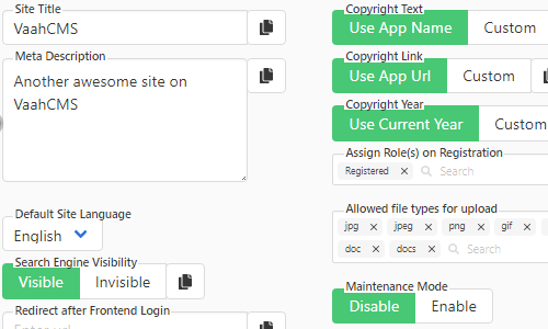  Update Site Settings 