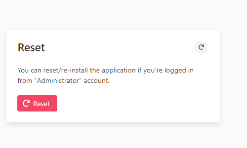  Reset/Re-install Application 